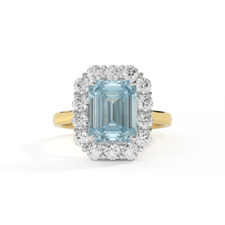 Mayfair Emerald Aquamarine 18K Yellow Gold Ring