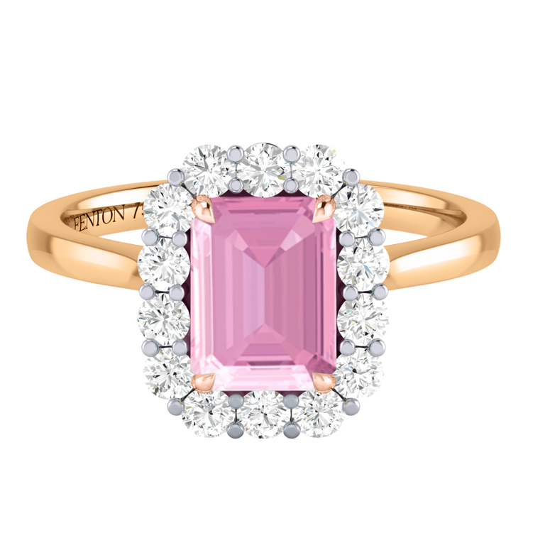 Mayfair Emerald Pink Sapphire 18K Yellow Gold Ring