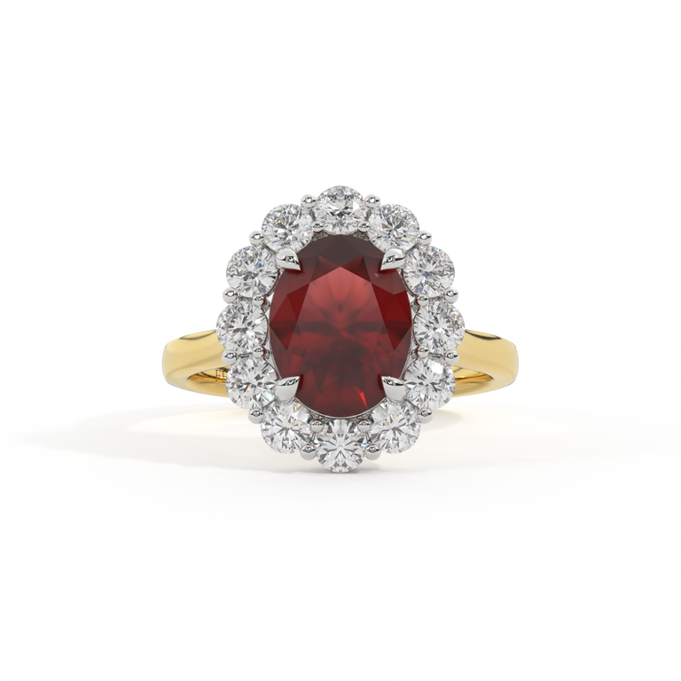 Mayfair Oval Garnet 18K Yellow Gold Ring