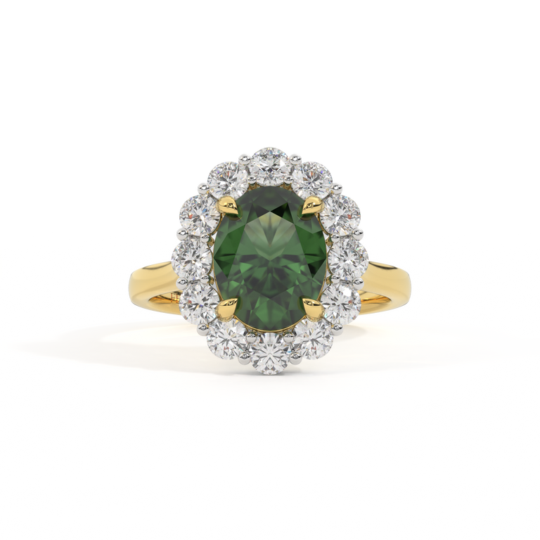 Mayfair Oval Green Sapphire 18K Yellow Gold Ring