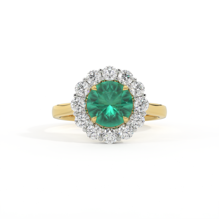 Mayfair Round Emerald 18K Yellow Gold Ring