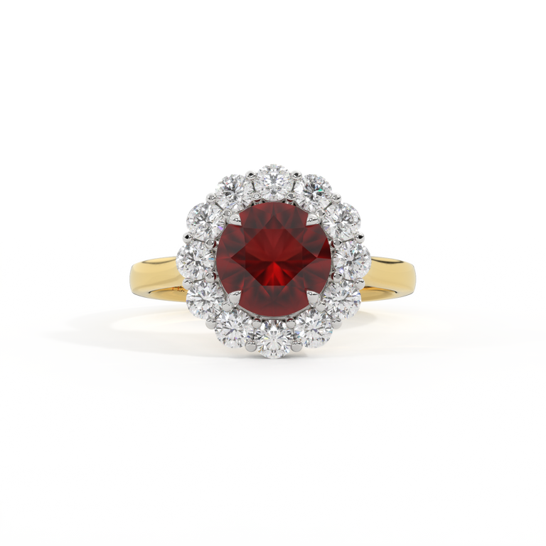 Mayfair Round Garnet 18K Yellow Gold Ring