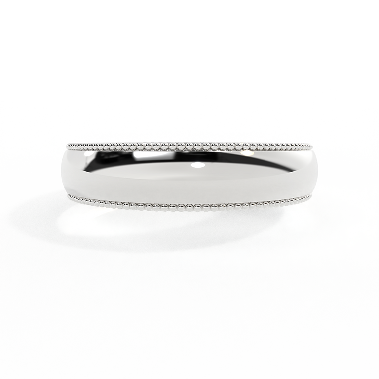 The Milgrain Band, 18K White Gold