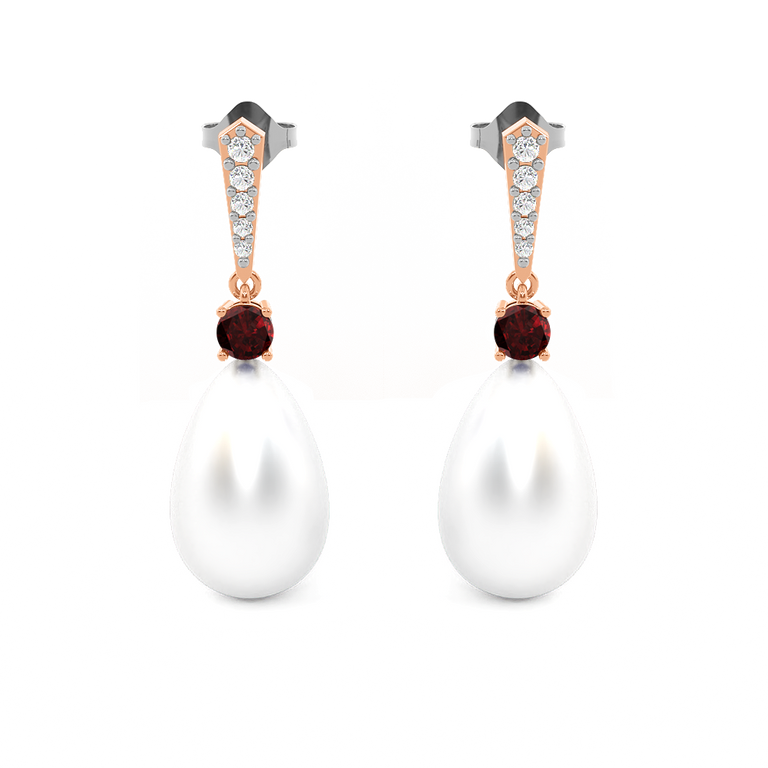Classic Pearl and Garnet Drops