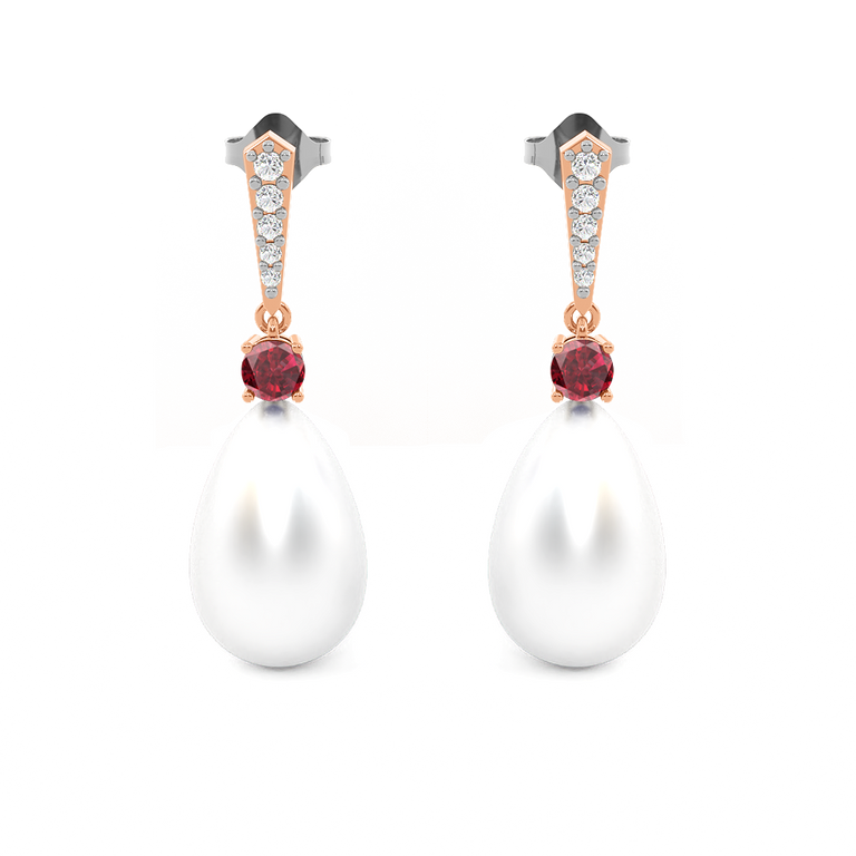 Classic Pearl and Ruby Drops