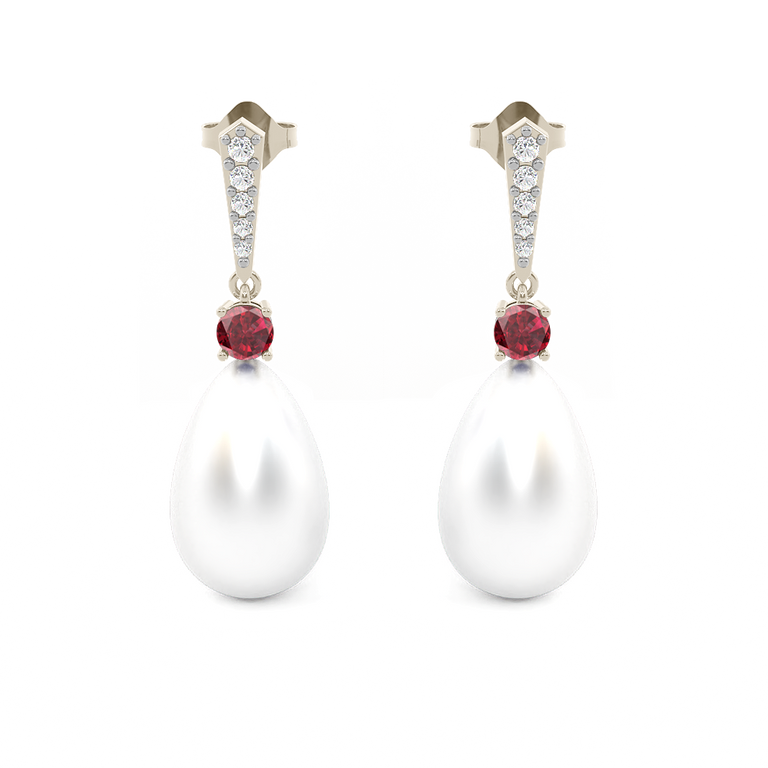 Classic Pearl and Ruby Drops