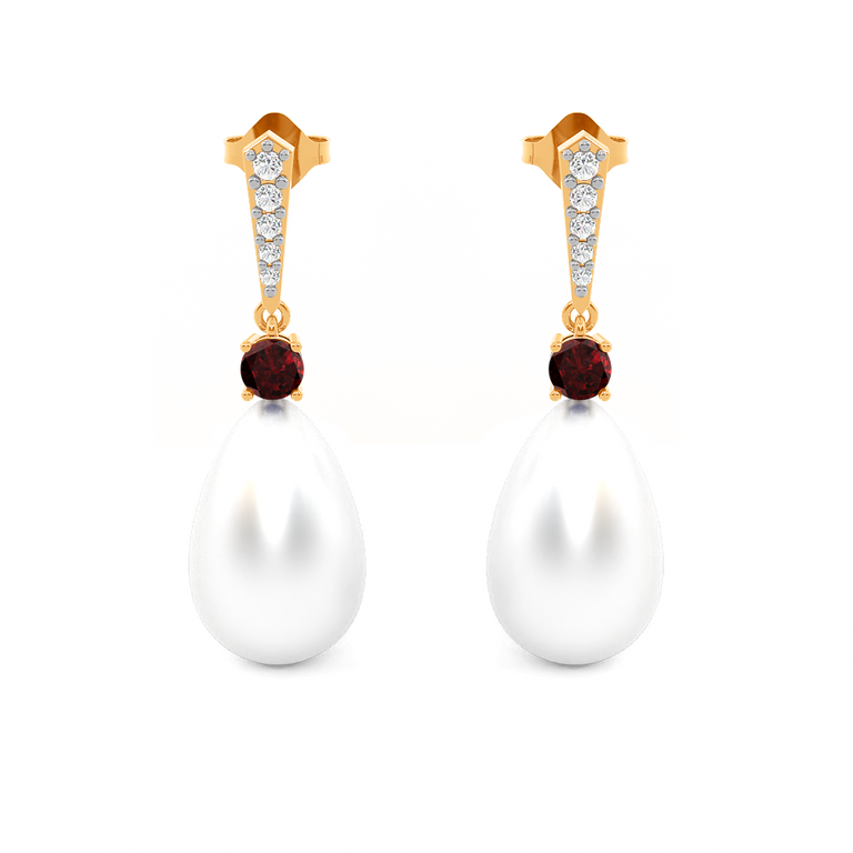 Classic Pearl and Garnet Drops
