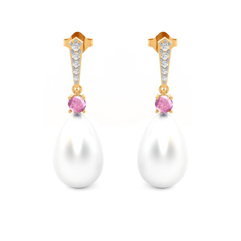 Classic Pearl and Pink Sapphire Drops
