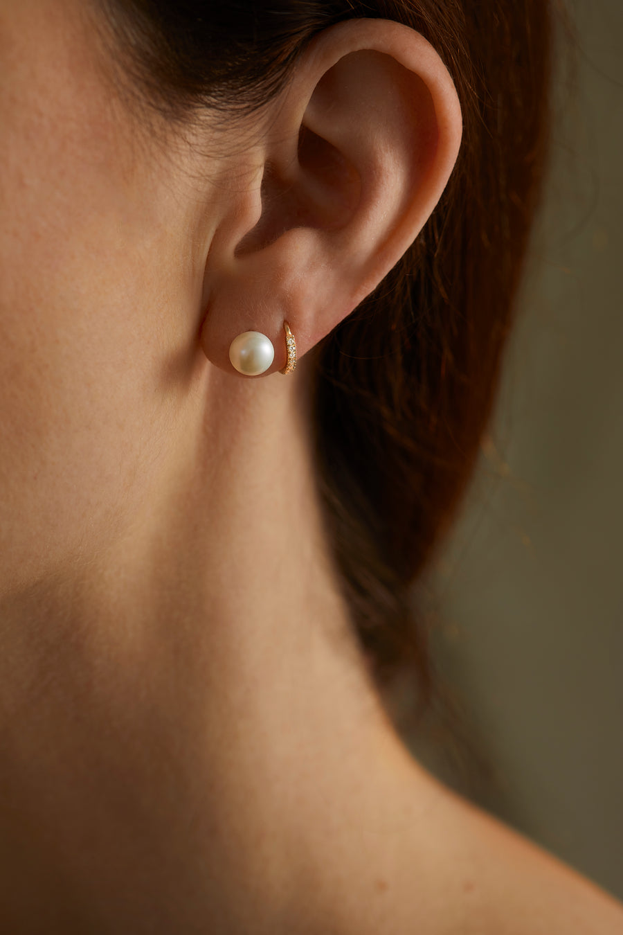 Lab Diamond Yellow Gold Huggie Hoops