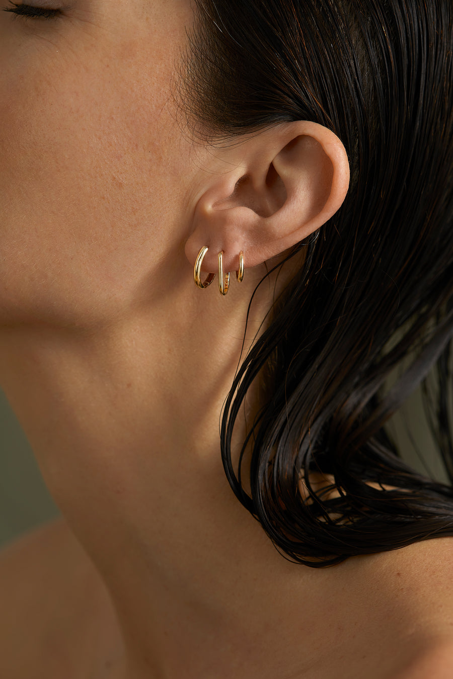14K Yellow Gold Hoops