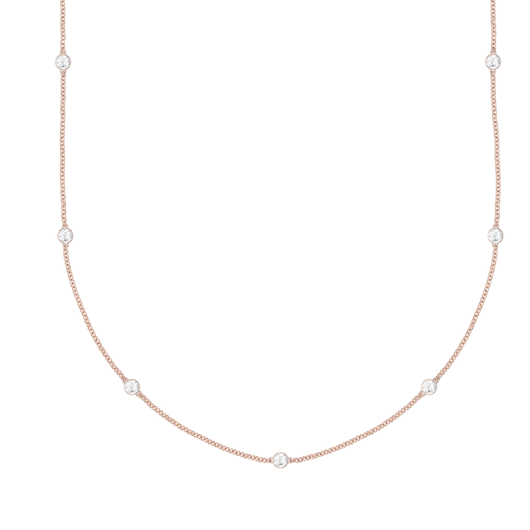 Seven Stone Bezel Diamond Necklace