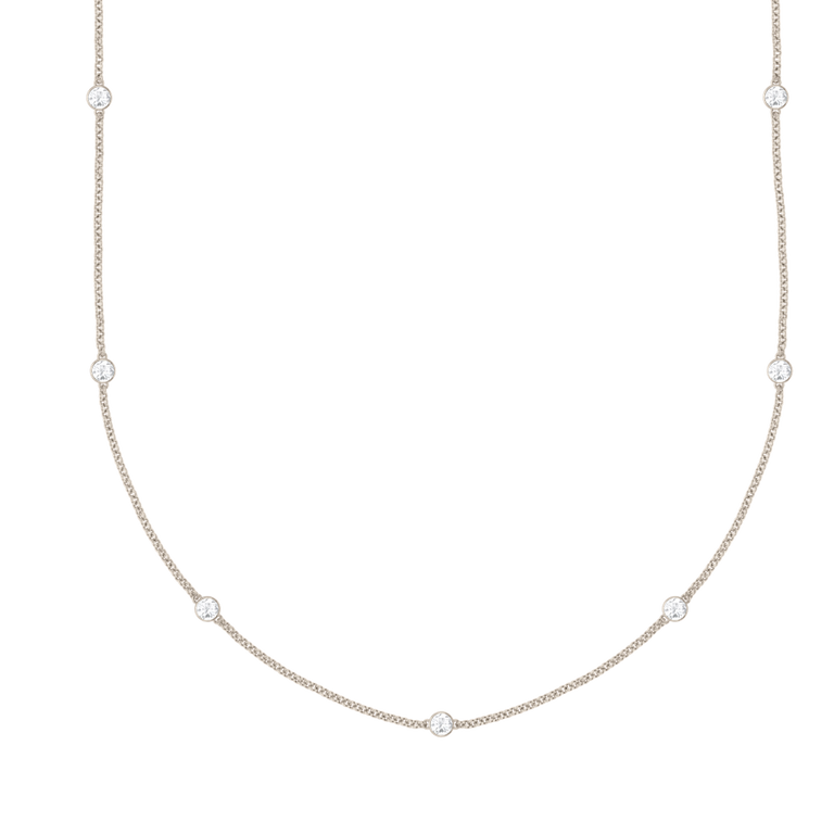 Seven Stone Bezel Diamond Necklace