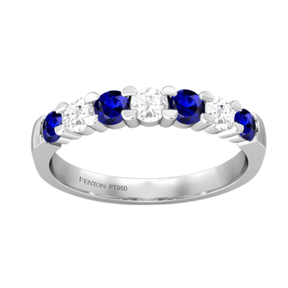 The Seven Stone, Blue Sapphire, Platinum