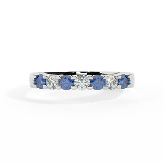 The Seven Stone, Blue Sapphire, Platinum