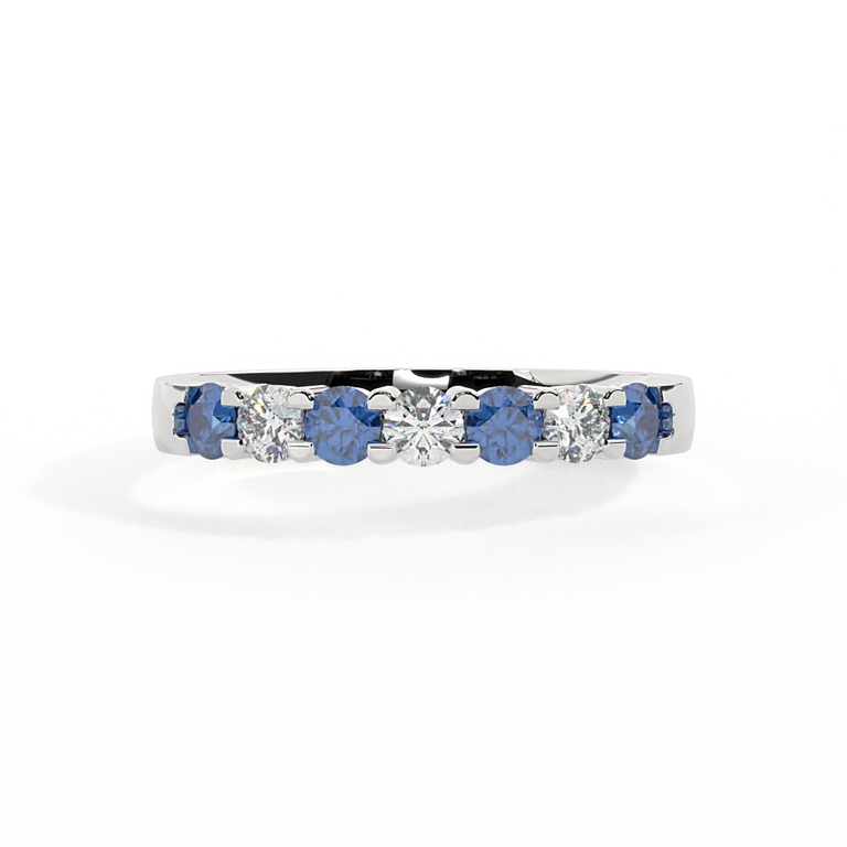 The Seven Stone, Blue Sapphire, Platinum