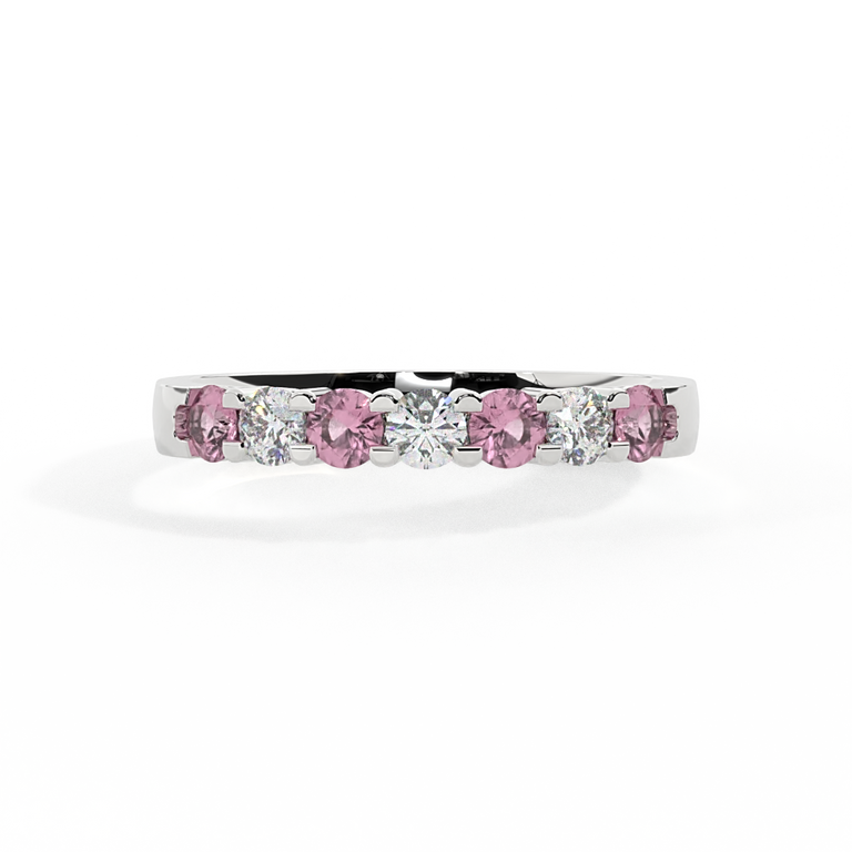 The Seven Stone, Pink Sapphire, Platinum