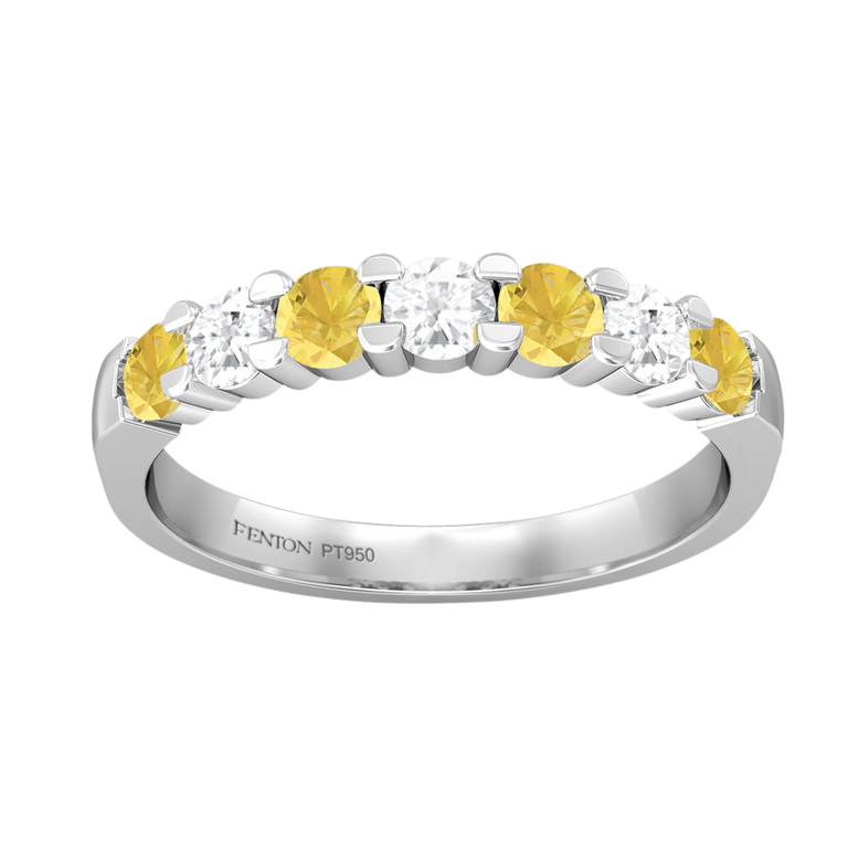 The Seven Stone, Yellow Sapphire, Platinum