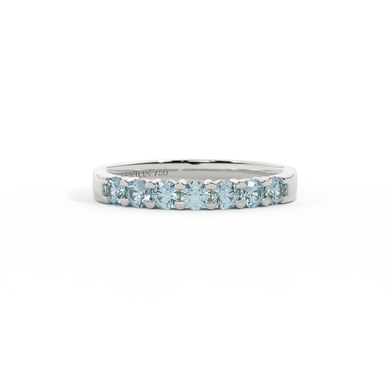 Treasure Box Seven Stone Band Aquamarine Platinum