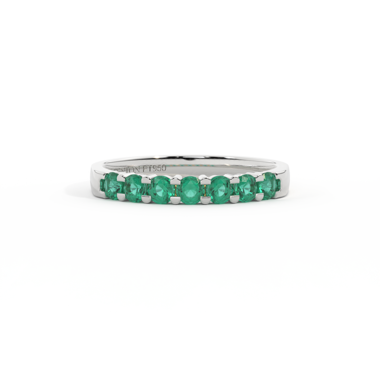 Treasure Box Seven Stone Band Emerald Platinum