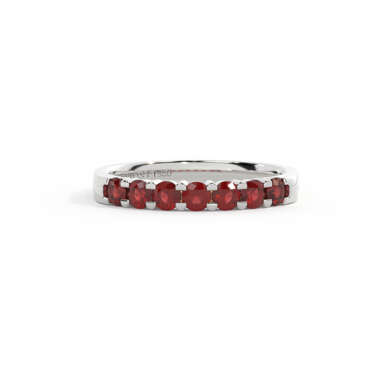 Treasure Box Seven Stone Band Garnet Platinum