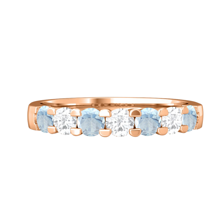 The Seven Stone, Aquamarine, 18K Rose Gold