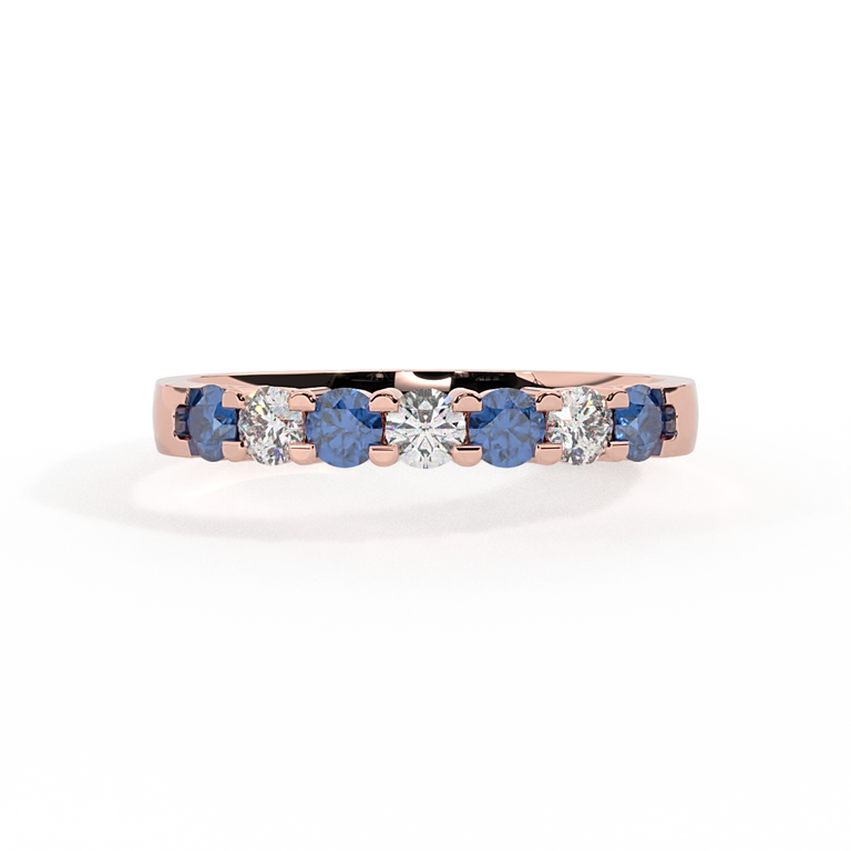 The Seven Stone, Blue Sapphire, 18K Rose Gold