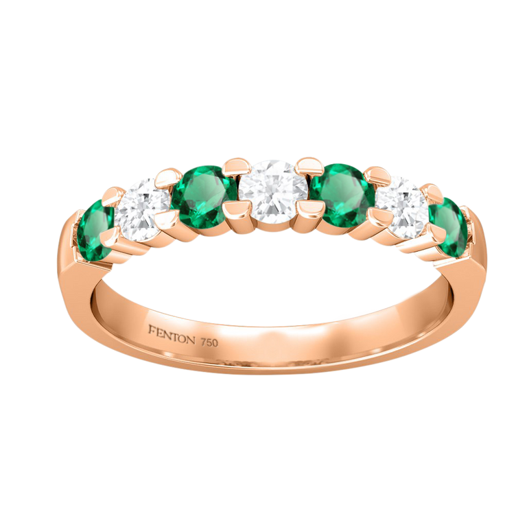 The Seven Stone, Emerald, 18K Rose Gold
