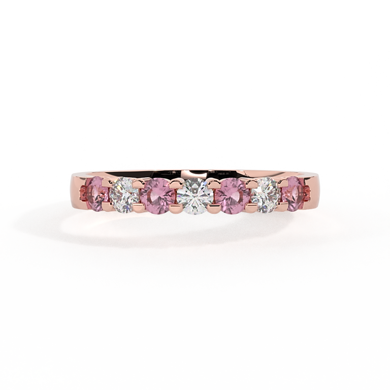 The Seven Stone, Pink Sapphire, 18K Rose Gold