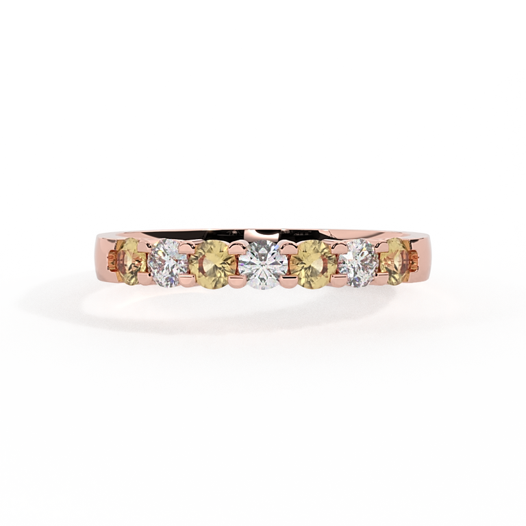 The Seven Stone, Yellow Sapphire, 18K Rose Gold