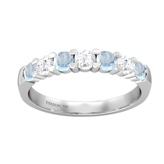 The Seven Stone, Aquamarine, 18K White Gold