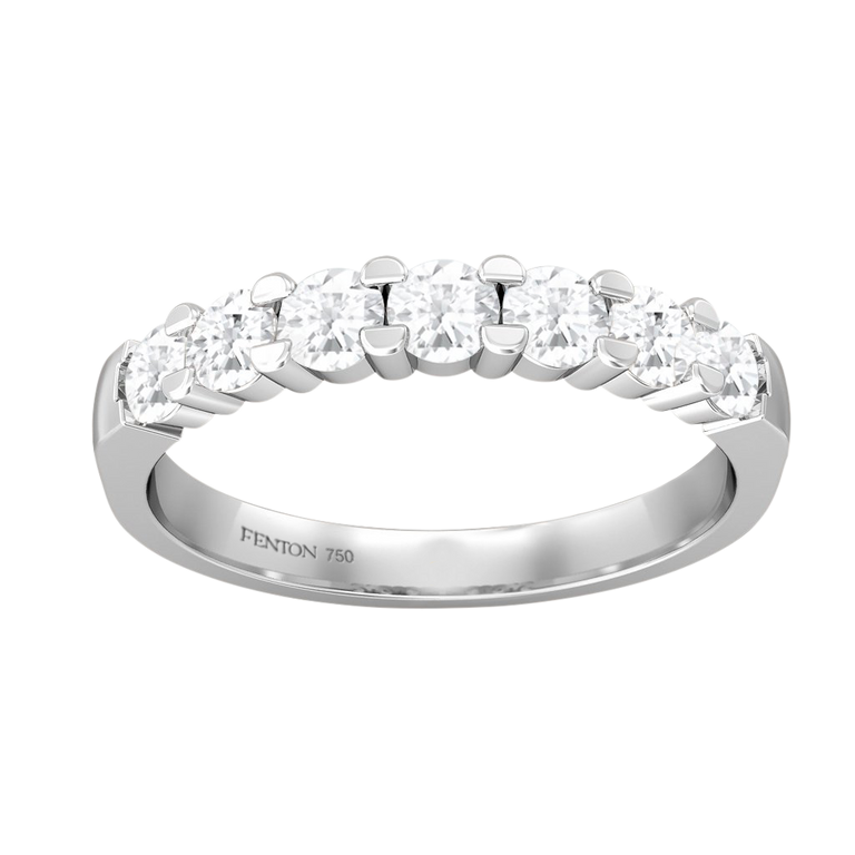 The Seven Stone, Naturally Mined Diamond, 18K White Gold