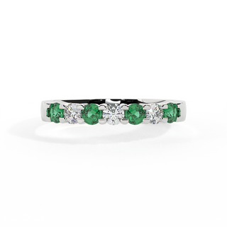 The Seven Stone, Emerald, 18K White Gold