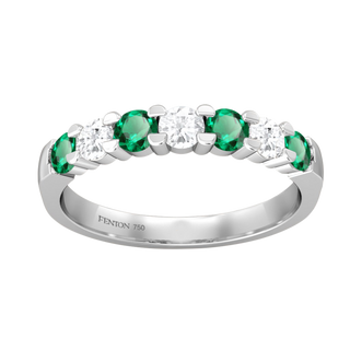 The Seven Stone, Emerald, 18K White Gold