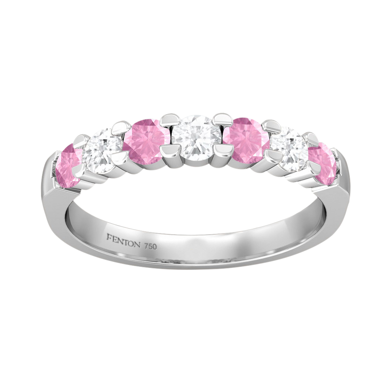 The Seven Stone, Pink Sapphire, 18K White Gold