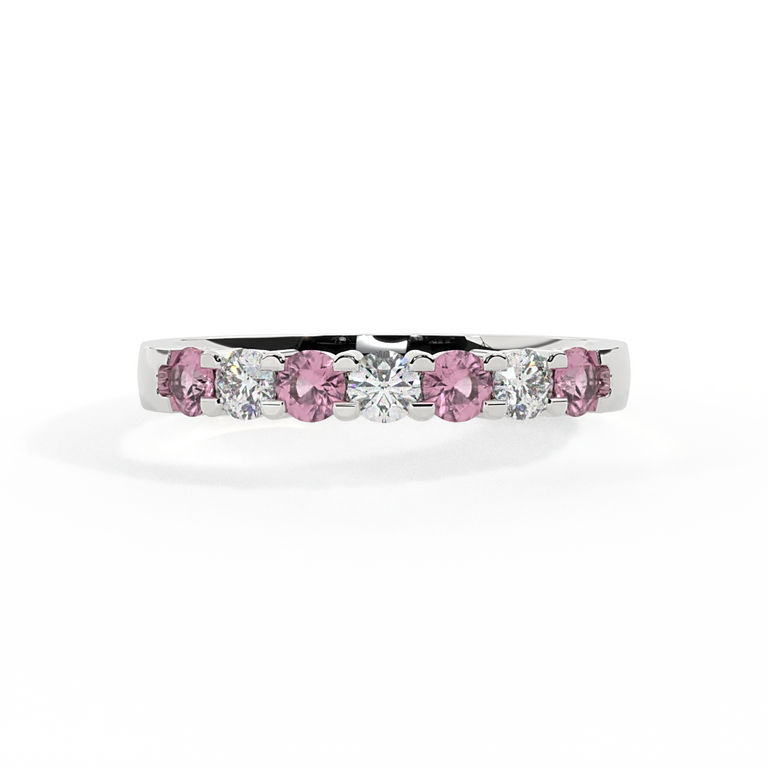 The Seven Stone, Pink Sapphire, 18K White Gold