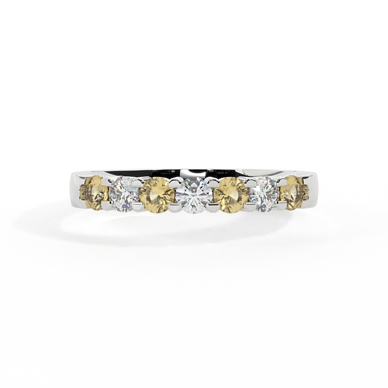 The Seven Stone, Yellow Sapphire, 18K White Gold