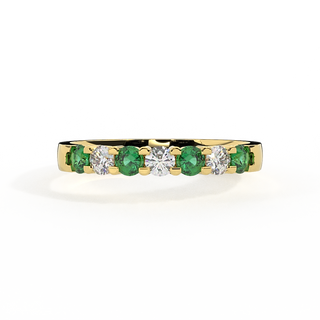 The Seven Stone, Emerald, 18K Yellow Gold