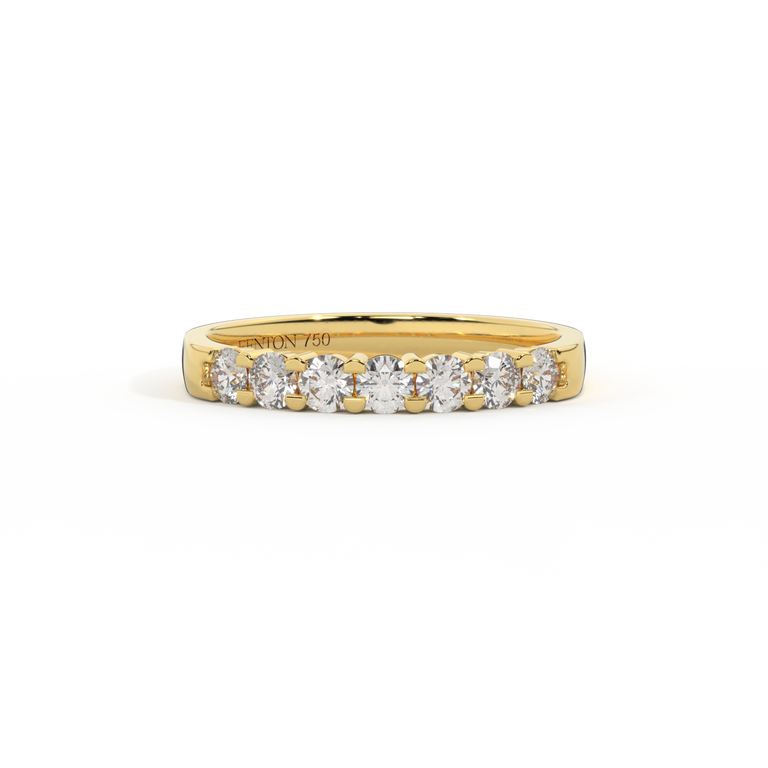 Treasure Box Seven Stone Band Diamond 18K Yellow Gold