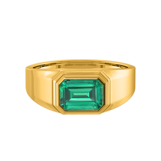 Treasure Box Signet Emerald Emerald 18K Yellow Gold