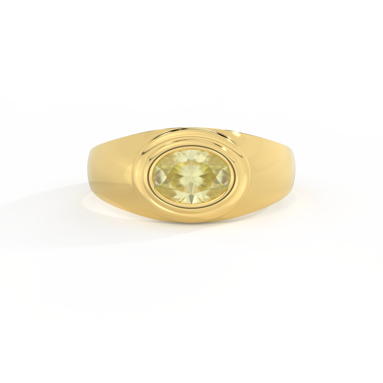 Signet Oval Yellow Sapphire 18K Yellow Gold Ring