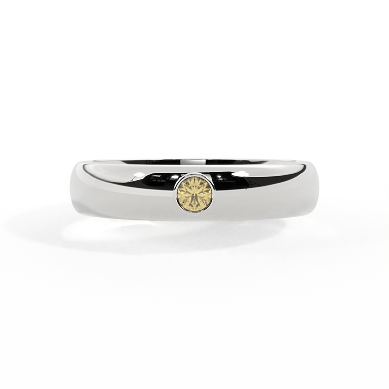 The Single Stone, Yellow Sapphire, Platinum