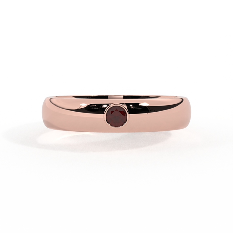 The Single Stone, Garnet, 18K Rose Gold