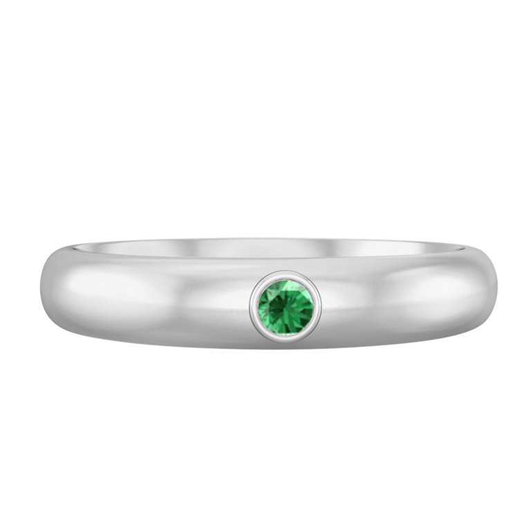 The Single Stone, Emerald, 18K White Gold