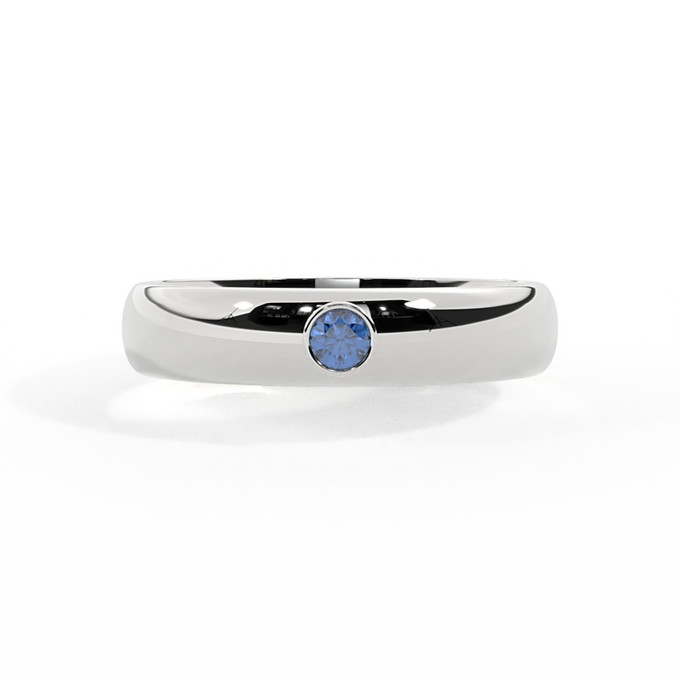 The Single Stone, Blue Sapphire, 18K White Gold