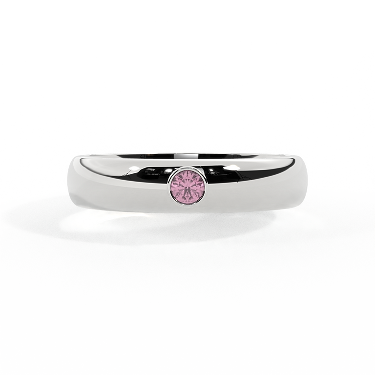 The Single Stone, Pink Sapphire, 18K White Gold