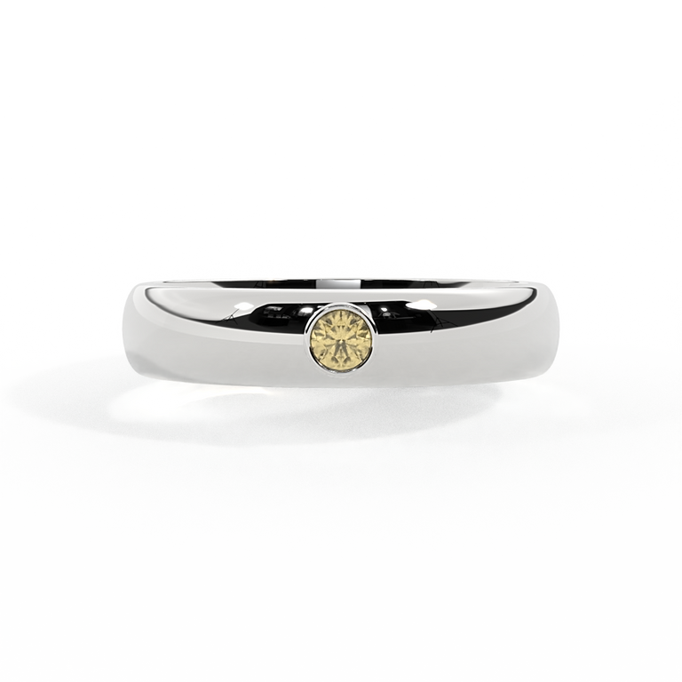 The Single Stone, Yellow Sapphire, 18K White Gold
