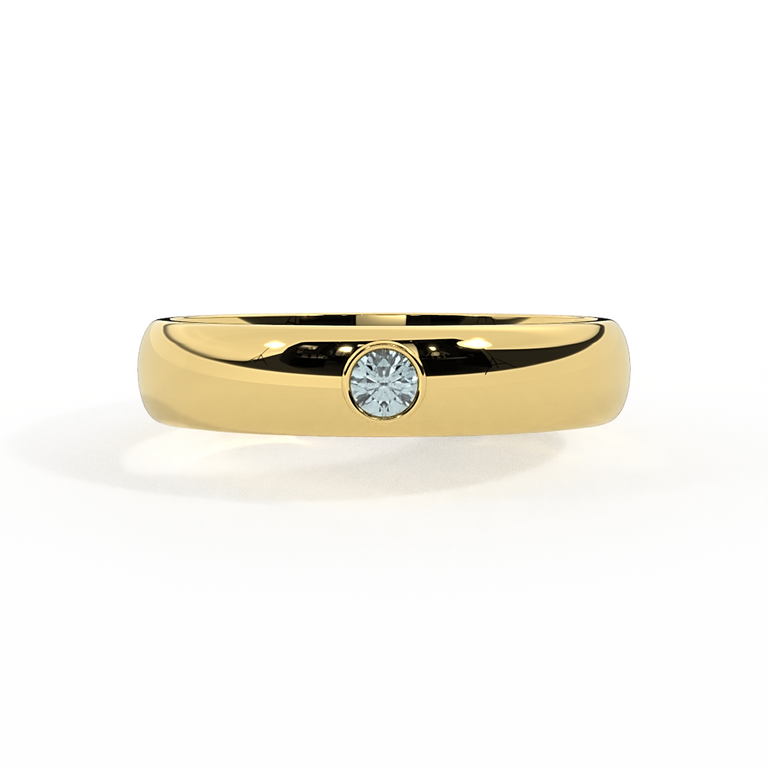 The Single Stone, Aquamarine, 18K Yellow Gold