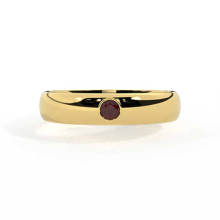 The Single Stone, Garnet, 18K Yellow Gold