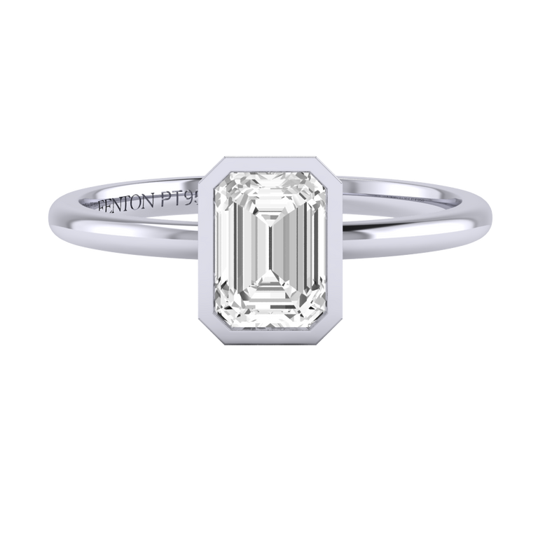 Lab Grown Diamond Bezel Platinum Ring (IGI LG719554230)