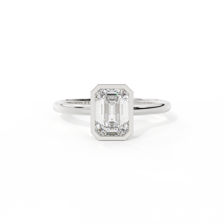 Naturally Mined Diamond Bezel Platinum Ring (GIA 7536914505)